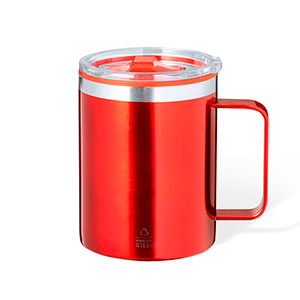 Tazza termica personalizzata in acciaio riciclato da 400 ml SUPRAX MKT20784 - Rosso