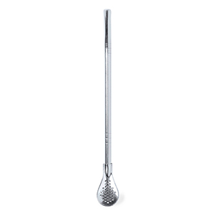 Cannuccia da cocktail in acciaio inox con mescitore EVIN MKT20798 - Platino