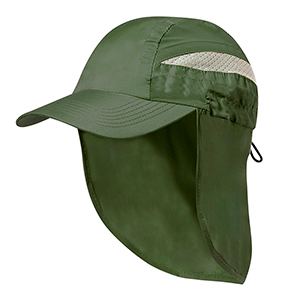 Cappello sport personalizzato in microfibra con protezione per il sole LEVANT MKT20826 - Verde