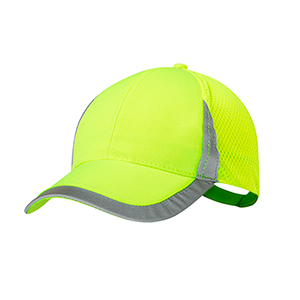 Cappello sportivo personalizzato in microfibra con dettagli catarifrangenti DESTADA MKT20827 - Giallo