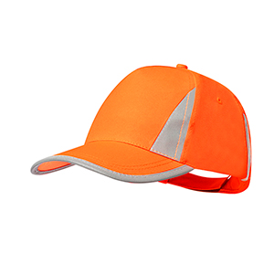 Cappellino baseball con dettagli riflettenti BRIXA MKT20828 - Arancio