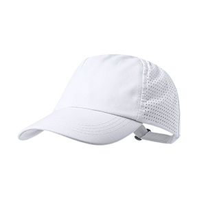 Cappellino sportivo personalizzato in microfibra con 5 pannelli KAROLA MKT20829 - Bianco