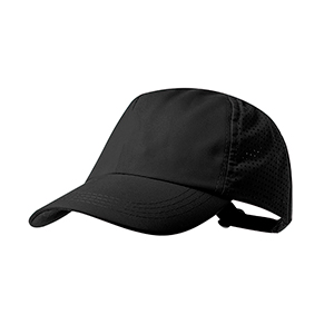 Cappellino sportivo personalizzato in microfibra con 5 pannelli KAROLA MKT20829 - Nero