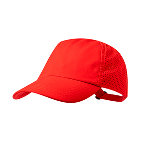 Cappellino sportivo personalizzato in microfibra con 5 pannelli KAROLA MKT20829 - Rosso