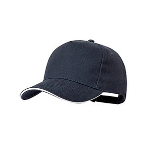 Cappellino da baseball personalizzato in cotone con 5 pannelli e chiusura con fibbia MIMAX MKT20830 - Blu Navy