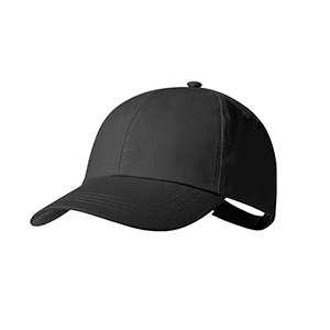 Cappellino da baseball personalizzato in cotone con 6 pannelli HALIARD MKT20831 - Nero