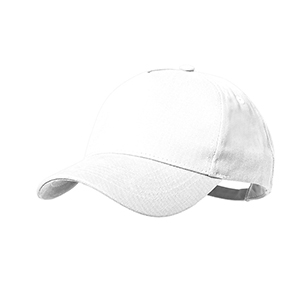 Cappellino personalizzato in cotone biologico con 5 pannelli e chiusura con fibbia GLEYRE MKT20833 - Bianco