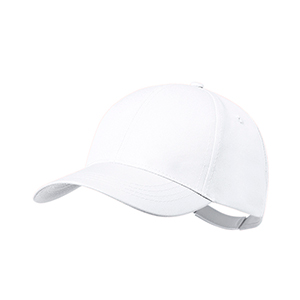 Cappellino baseball personalizzato in rpet con 6 pannelli OCONOR MKT20835 - Bianco