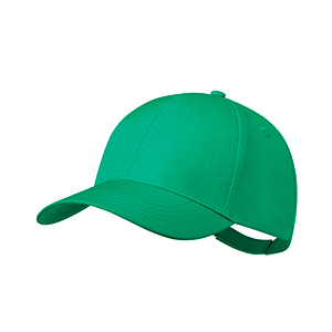 Cappellino baseball personalizzato in rpet con 6 pannelli OCONOR MKT20835 - Verde