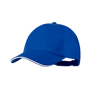 Cappellino personalizzato in rPET con 5 pannelli SANDROK MKT20836 - Blu