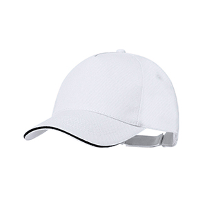 Cappellino personalizzato in rPET con 5 pannelli SANDROK MKT20836 - Bianco