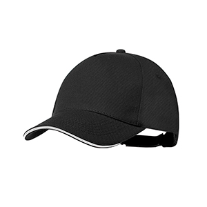 Cappellino personalizzato in rPET con 5 pannelli SANDROK MKT20836 - Nero