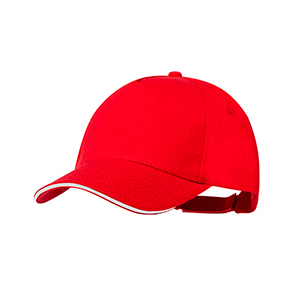 Cappellino personalizzato in rPET con 5 pannelli SANDROK MKT20836 - Rosso