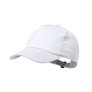 Cappellino personalizzato in cotone riciclato con 5 pannelli BRAUNER MKT20837 - Bianco