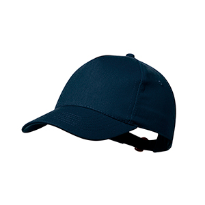 Cappellino personalizzato in cotone riciclato con 5 pannelli BRAUNER MKT20837 - Blu Navy