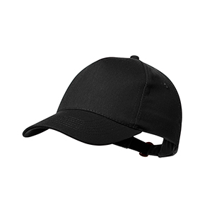 Cappellino personalizzato in cotone riciclato con 5 pannelli BRAUNER MKT20837 - Nero