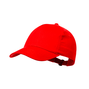 Cappellino personalizzato in cotone riciclato con 5 pannelli BRAUNER MKT20837 - Rosso