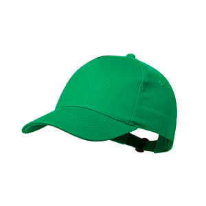 Cappellino personalizzato in cotone riciclato con 5 pannelli BRAUNER MKT20837 - Verde