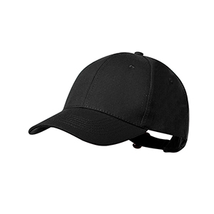 Cappellino personalizzato in cotone riciclato con 6 pannelli DAIMAT MKT20838 - Nero