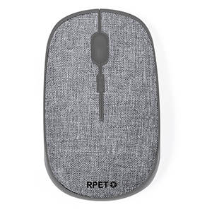 Mouse wireless con tettagli in tessuto rpet ELINGTON MKT20870 - Grigio