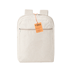 Zainetto personalizzato in cotone riciclato con scomparto per portatile e tablet BIGAIL MKT20901 - Naturale