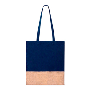 Shopper personalizzata in cotone 120 gr/m2 e Juta cm 38x42 SUELVA MKT20909 - Blu Navy