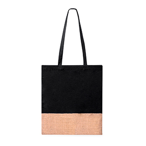 Shopper personalizzata in cotone 120 gr/m2 e Juta cm 38x42 SUELVA MKT20909 - Nero