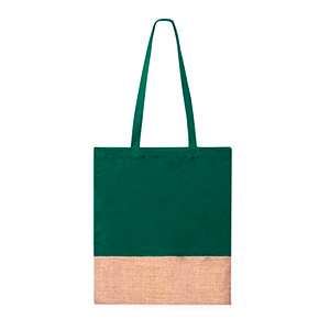 Shopper personalizzata in cotone 120 gr/m2 e Juta cm 38x42 SUELVA MKT20909 - Verde