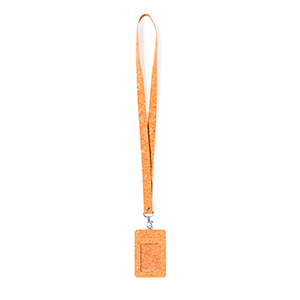 Lanyard personalizzato in sughero con porta badge BERYEL MKT20916 - Neutro