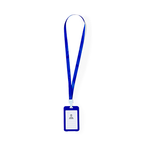 Laccio collo personalizzato in poliestere con porta badge FLECK MKT20931 - Blu