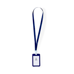 Laccio collo personalizzato in poliestere con porta badge FLECK MKT20931 - Blu Navy