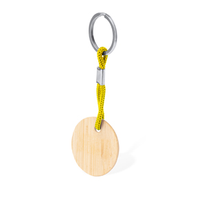 Portachiavi personalizzato in bamboo CIRBAM MKT21066 - Giallo