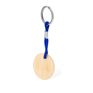 Portachiavi personalizzato in bamboo CIRBAM MKT21066 - Blu