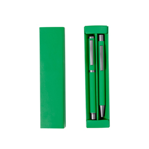 Parure con penna in alluminio e roller BOSTIT MKT21082 - Verde