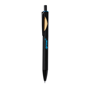 Penna in metallo e bamboo personalizzabile PIKLAM MKT21083 - Blu