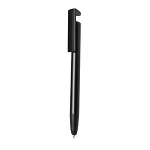 Penna in metallo personalizzata UPLEX, con touch e supporto per cellulare  MKT21118 - Nero