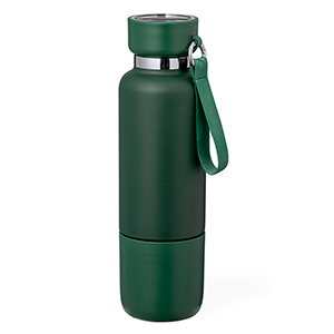 Borraccia termica personalizzata da 500 ml con bicciere da 300 ml FLAUTROK MKT21123 - Verde