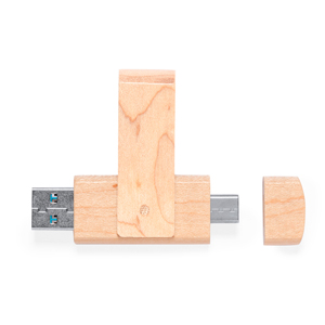 Flash memory USB in legno personalizzabile KLUIVERT 16GB MKT21212 - Neutro