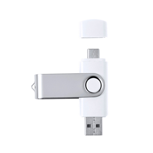 Drive USB e tipo C personalizzabile, tipo twist LADNY 16GB MKT21217 - Bianco