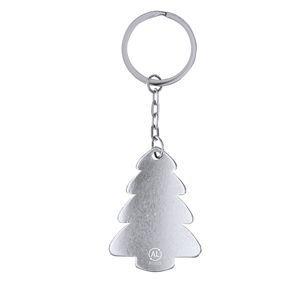 Portachiavi ecologico personalizzato SHAPPIER, a forma di albero di natale  MKT21313 - Platino