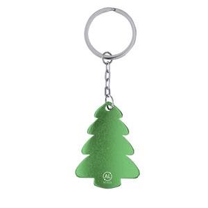 Portachiavi ecologico personalizzato SHAPPIER, a forma di albero di natale  MKT21313 - Verde