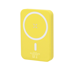 Power bank magnetico e wireless personalizzato TUDELAK, da 5000 mAh  MKT21356 - Giallo