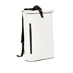 Zaino porta pc personalizzato in morbido PU con chiusra rolltop BETRIX MKT21372 - Beige