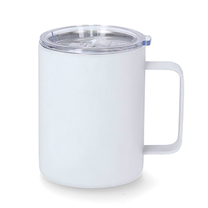 Tazza termica da 400 ml con finitura in gomma ADELAX MKT21399 - Bianco