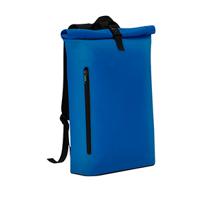 Zaino porta pc personalizzato in morbido PU con chiusra rolltop VLAD MKT21404 - Blu