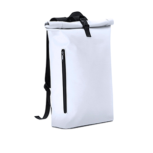 Zaino porta pc personalizzato in morbido PU con chiusra rolltop VLAD MKT21404 - Bianco