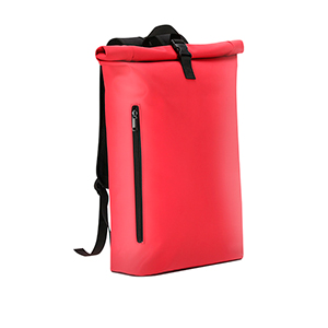 Zaino porta pc personalizzato in morbido PU con chiusra rolltop VLAD MKT21404 - Rosso