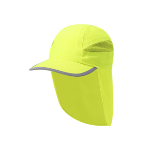 Cappellino sportivo personalizzato FIOLA, con dettagli catarifrangente e ampia protezione collo  MKT21438 - Giallo Fluo