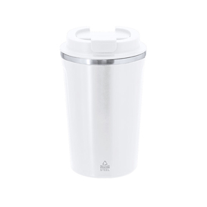 Bicchiere termico take away ecologico KARNIX, personalizzabile per logo MKT21566 - Bianco