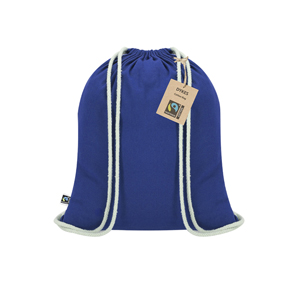 Sacchetta in cotone DYKES FAIRTRADE da personalizzare MKT21640 - Blu